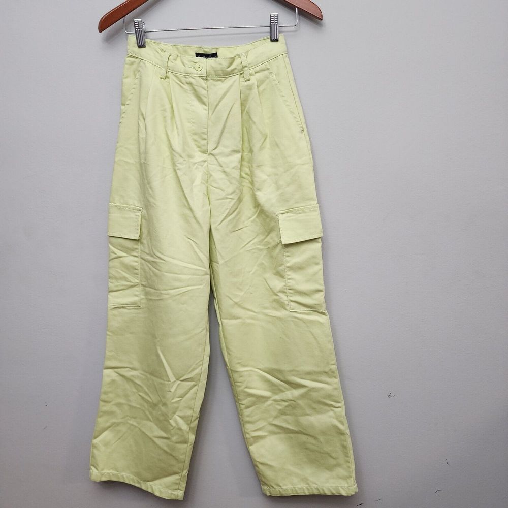 Hunter‎ and Brown Bright  Yellow Cargo Pleated Wide Leg Pants Size Small